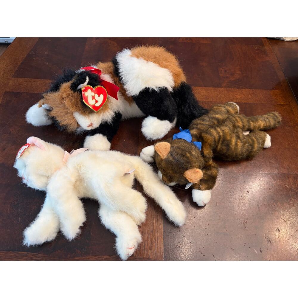 Vintage Ty Classic Cats Lot Maggie Spice Crystal Plush 12-15” Bundle